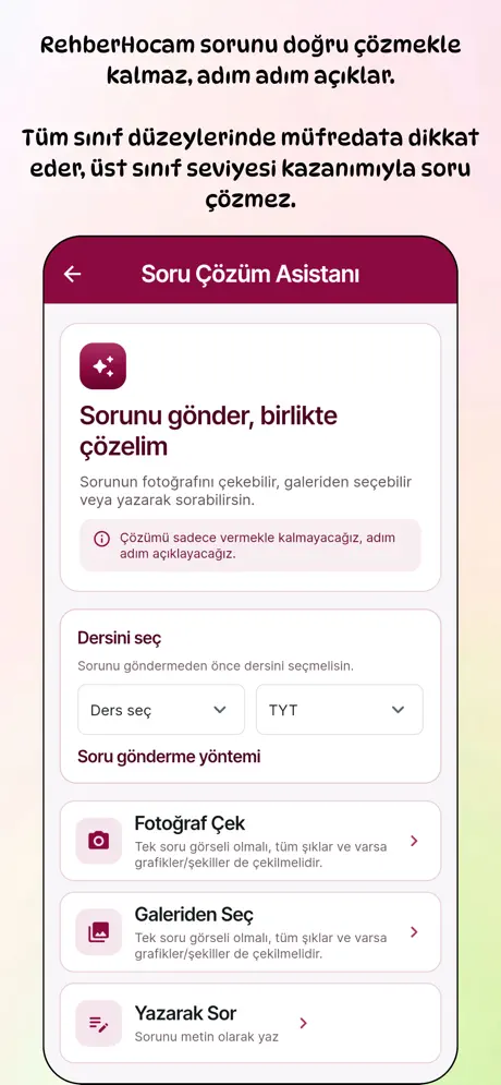RehberHocam uygulama ekranı 3
